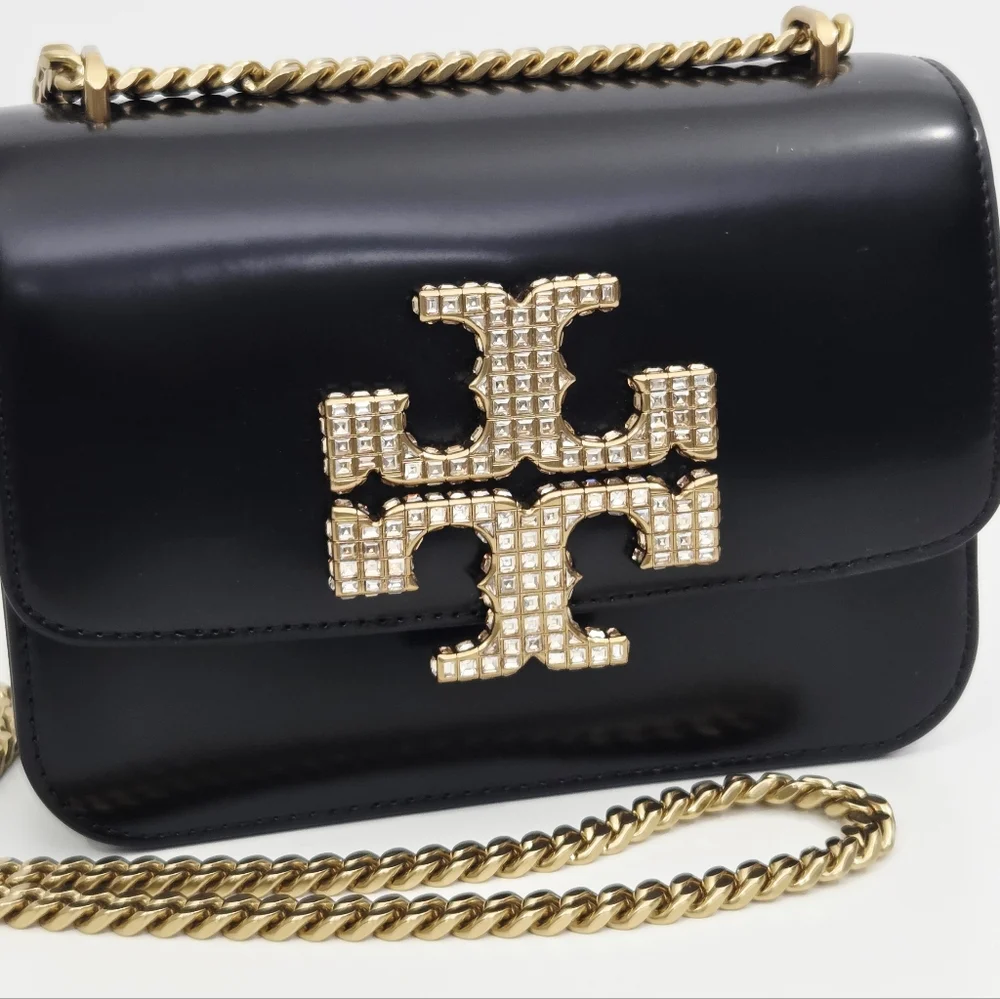 LIKE NEW TORY BURCH ELEANOR PAVE SPAZZOLATO SMALL CONVERTIBLE SHOULDER BAG